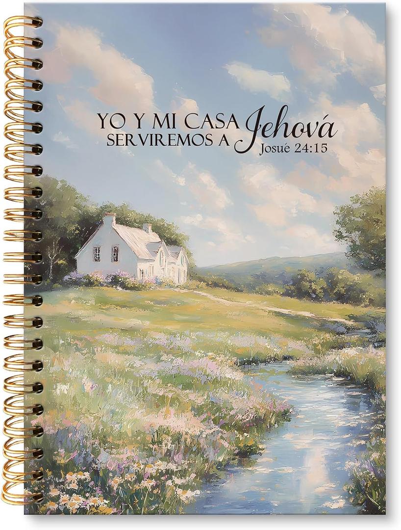 huester Christian Notebook Journal, Bible Verse Joshua 24:15 Scripture Journal, Rustic Wildflowers Aesthetic Notebooks for Note Taking, Bible Journaling Hardcover Paper Spiral Notebook, 5.5x8.3 Inch