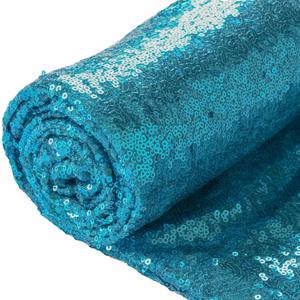 ShiDianYi Turquoise Sequin Fabric by The Yard - 3 Feet/1 Yard Sequined Metallic Cloth for Christmas Table Decor, Sparkly Tablecloth, Holiday Party Supplies (Crafters, DIY)