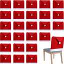 Chumia 30 Pcs Christmas Chair Covers Santa Claus Hat Dining Slipcovers Xmas Red Chair Back Cover Non Woven Slipcovers Protective Covers Party Dining Room Holiday Banquet Home Decoration