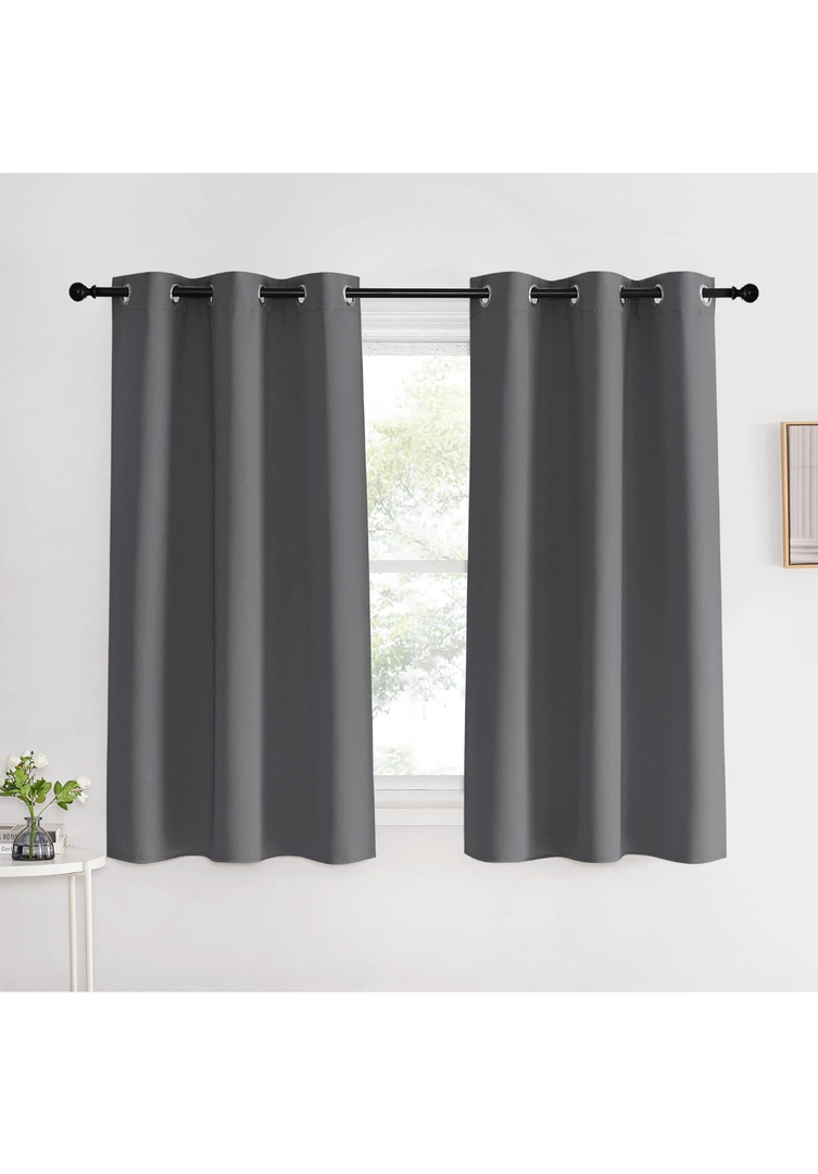 NICETOWN Bedroom Blackout Curtain - Thermal Insulated Window Treatments Room Darkening Panels Rideau Noir for Nursey Room (1 Panel, W70 x L63-Inch, Grey)