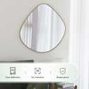 ELEHUME Asymmetrical Wall Mirror Matel Gold Framed Wall Mirror for Living Room Bedroom Bathroom Entryway Wall Decor 28.2" L x 27.8" W ELE-003Gold
