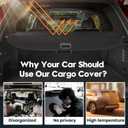Powerty Cargo Cover for GMC Acadia/Chevy Traverse 2024 2025 /Buick Enclave 2025,Retractable Trunk Cover GMC Acadia Accessories,Privacy Security Shield Shade Cover Black