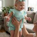 Fullfamous Newborn Baby Girl Summer Clothes 3 Piece Cotton Top and Bloomer Shorts Clothing Set NB-24Months