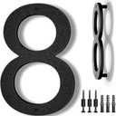 8 Inch Large Floating House Numbers, Black Modern House Number for Outside, Home Address Numbers for Outdoor Garage Gate Wall Street (8)