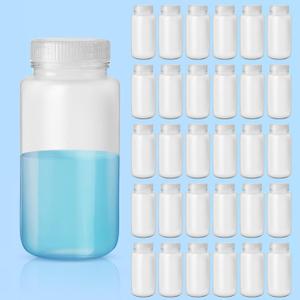 Tatuo 30 Pcs 8 oz 250ml Polypropylene Reagent Bottle Plastic Sample Bottles with Screw Caps Translucent PP Sample Containers with Lid for Liquids, Laboratory, Storage at Home (Translucent)