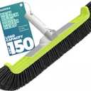 18" Pool Brush Head for Cleaning Swimming Pool Walls, Curved Ends High-Efficiency Scrub Brush for Tile, Fiberglass, Flooring and Vinyl Pools, Fits 1.25 Poles (Green & Black)