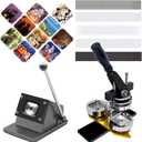 2x2in Square Photo Fridge Magnet Maker Machine, DIY Magnet Button Press Machine+Paper Cutter+100pcs Consumables, Custom Magnet Button & Badges