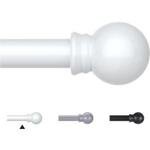 Thestoa Curtain Rods for Windows 30-46 Inch, 5/8" White Curtain Rods, Stainless Steel Small Curtain Rod for Bedroom, Living Room,Kitchen,Farmhouse, Outdoor Curtain rod White