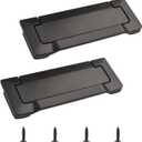 MOROBOR 2pcs Pocket Doors Drawer Handle Flush Pull, Hidden Concealed Furniture Handle with Screws Zinc Alloy Knobs for Cabinets, Closets, Drawers, Hole Center 96mm (Matte Black)