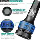 3/4" Drive H19 Impact Hex Bit Socket, 19 mm Allen Bit Socket, Metric, Cr-Mo Steel, Car Maintenance, Furniture Installation, Mechanic Use
