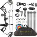 Compound Bow Package for Adults and Teens,19-70 Lbs Draw Weight Adjustable,19"-30" Draw Length,Limbs Made in USA,Archery Bow and Arrow Set,up to 320 fps, Let Off 75%2024 New