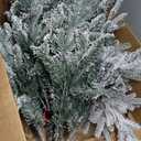  7Ft Snow Flocked Artificial Christmas Tree, Hinged Slim Pine Tree with Pine Cones, 1108 Branch Tips, Sturdy Metal Stand, Xmas Full Fake Tree for Home, Office, Party Indoor Decoration
