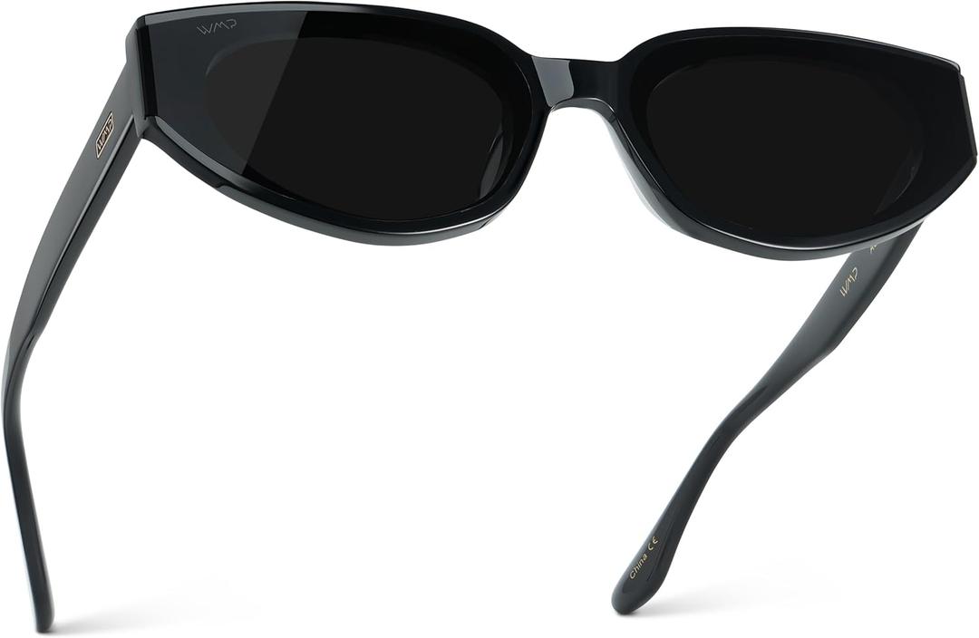 WearMe Pro - Womens Narrow Cat-Eye Sunglasses: Acetate Frame and Anti-Reflective Lenses