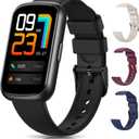 Fitness Tracker, Smart Watches for Women Men with Heart Rate/SpO2/Sleep Monitor, IP68 Waterproof Fitness Watches for Women Men, Step Tracker & Smart Watch for Android iPhone,Pedometer Watch, Gift (Black)