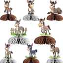 Donkey Party Decorations - 8PCS Donkey Party Honeycomb Centerpieces, Donkey Baby Shower Birthday Party Decorations, Barnyard Farm Zoo Animal Party Table Decorations