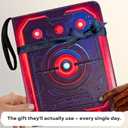 3D Relief Card Binder 900 Pockets | Embossed TCG Binder 9-Pocket with Zipper | Premium PU Leather Trading Card Album for MTG, Baseball, Football | Boys & Girls Gift | Waterproof | 50 Sleeves