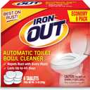 Iron OUT Automatic Toilet Bowl Cleaner Tablets, Helps Remove and Prevent Rust Stains with Every Flush, Lasts up to 45 Days, Made in the USA, 6 Tablets