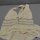 Women's Country Concert Outfits Rivet Backless Going Out Tops Ruffle Sleeveless Sexy Halter Tops Rave Outfits