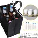 50 Pcs Insulated Take Away Bags,Thermal Insulation Food Bag for Coffee, Milky Tea,Take-away Dinner, Fresh Seafood, Cold or Warm Food drive for Restaurant, Retail Store or Picnic/BBQ (Black)