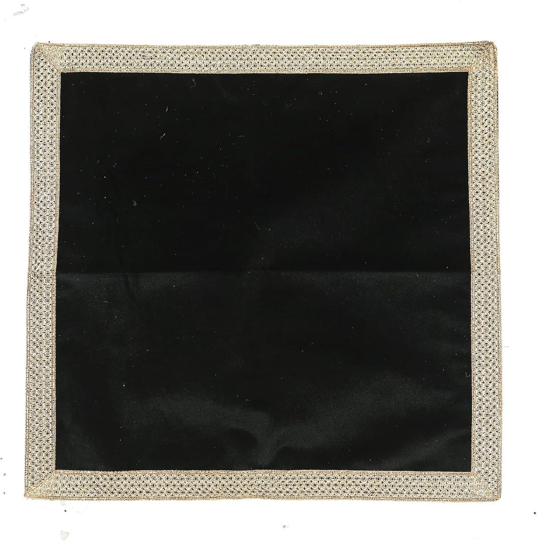 Indian Consigners Small Solid Color Velvet Cloth for Multipurpose Use (Black)