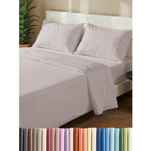 Extra Thick Heavyweight King Size 4 Piece Sheet Set  High End Super Luxury Bed Set  Premium Heavyweight Hotel Quality Sheets with Deep Pockets - Easy-Fit - Soft, Warm and Wrinkle Free - Light Grey