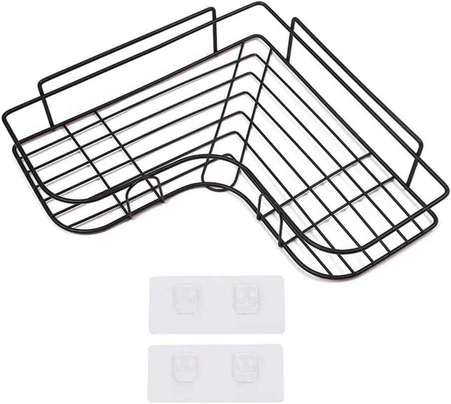 2 Pack Adhesive Corner Shower Caddy, Bathroom Shelf, Shower Organiser, Bathroom Shelf Shampoo Rack Organiser No Drill Holes Required/Black