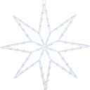 Alpine Corporation COR354WT 20" 8-Point Star LED with Multi-Function Controller, Lighted Holiday Christmas Decoration for Indoor and Outdoor Display, 19"L x 1"W x 20"H