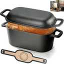 Oval Dutch Oven for Bread Baking, Pre-seasoned Cast Iron Bread Pans for Homemade Bread, Even Heat Distribution Sourdough Baking Pan, 3.6Qt