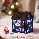 2 x Colorful Cool Mini Humidifier, Cabin styling with Christmas theme，USB Personal Desktop Humidifier 2 Mist Modes, 7 colors,Super Quiet Perfect for Baby Bedroom, Office (Darkwood)
