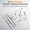 QILIPSU Pole Mounting Kits, 304 Stainless Steel 11.4" x 1.9" Brackets with Adjustable 28 Inch Clamps for Electrical Boxes, Devices, and Outdoor Applications