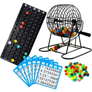 Regal Games Deluxe Bingo Game Set with Cage, Board, Balls, 18 Cards, and Chips