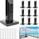 LukLoy 10 Pack Glass Railing Spigot 960g Heavy Duty 316 Stainless Steel Black Glass Pool Fence Railing Post Clamps for Home Garden Stairs Balustrade Balcony