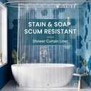 Titanker Extra Long Shower Curtain Liner 72 x 84 Clear Plastic Shower Liner PEVA Waterproof Lightweight Shower Curtain with Liner for Bathroom with Magnets and Grommets