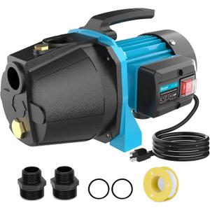 1.1HP Shallow Well Pump, Garden, Water Transfer,Home Lawn Draining Irrigation Pump, Pressure Booster, Sprinkler, Jet,1200GPH 115V Portable Cast Iron GJE