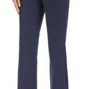 iChosy Women's Stretchy Straight Leg Dress Work Pants Business Office Casual Slacks with Pockets (Navy, Size 4)