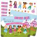 Gooji Colorful Princess Thank-You Cards, 4.25x6, 25 Cards, Customizable