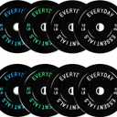 Fitvids Olympic Bumper Plates Set – 2" Weight Plates for Strength Training & Weightlifting – Set: 180 lbs – Black
