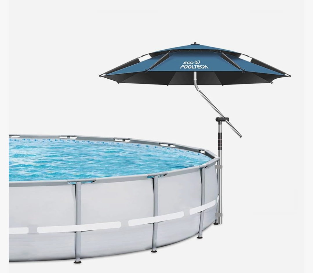 Above Ground Pool Umbrellas, Outdoor Pool Sunshade for Oval or Rectangular Swimming Pools, Multi-functional Patio Umbrella for Garden, Must have Pool Accessories (129*12*8cm)
