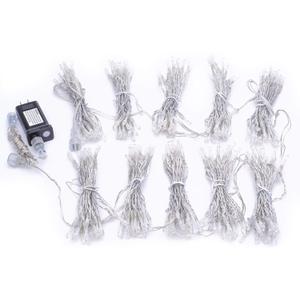 Sterno Home GL43568 Indoor/Outdoor 300 LED Curtain String Light with 8 Light Motion Options, 1-Pack, Warm White with White Cord