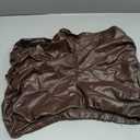 Milumia Women's Ruched Faux Leather Mini Shorts High Waist Sexy Going Out Rave Shorts (Large, Brown)