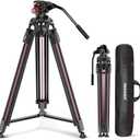 NEEWER 79"/2m Video Camera Tripod with Fluid Head, One Step Quick Release Aluminum Heavy Duty Tripod Stand with QR Plate Compatible with Canon Nikon Sony DSLR Camera Camcorder, Max Load 17.6lb, LL38