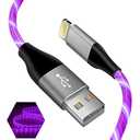 LED iPhone Light up Charger Cable, | Apple MFi Certified | USB A to Lightning Fast Charging Cord Compatible with iPhone 13 Pro Max 12 Mini 11 X XS XR 8 7P 6S 5S iPad iPod Touch More (6FT, Purple)
