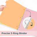 SUNEE 8 Tab Binder Dividers,Plastic Dividers for 3 Ring Binder,3 Ring Binder Dividers with Tabs for School Office Home Supplies,Pastel Color, 5 Set