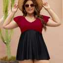 Edelqual Women's Plus Size Tankini Swimsuits Swim Dress Tummy Control Bathing Suits Two Piece High Waisted Swimwear 2025 (XL)