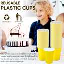Zopeal 200 Count 18 Ounce Plastic Disposable Cups Beverage Drinking Heavy Duty Large Party Cold Drink Plastic Cups for Birthday Graduation Halloween Drinks Soda Punch Barbecues Picnics (Yellow)