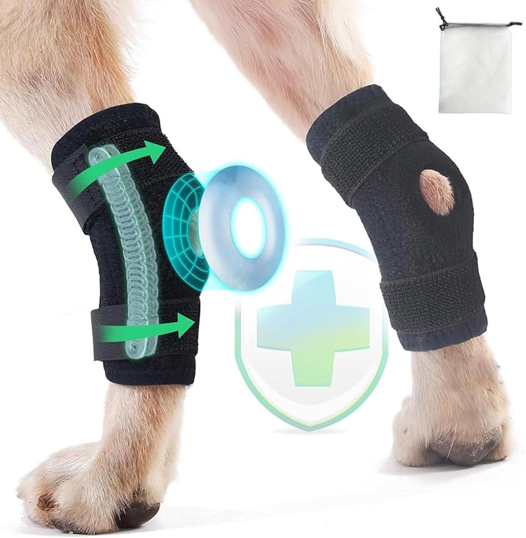 IEhotti Dog Leg Brace for Rear Leg/Hock/Ankle, Dog Hip Brace for Bottom Joint Post-Operative Recovery, Strong Support Help, Dog Braces for Torn ACL CCL Leg Injuries, 1 Pair, Medium (Black) IEhotti Dog Leg Brace for Rear Leg/Hock/Ankle, Dog Hip Brace for Bottom Joint Post-Operative Recovery, Strong Support Help, Dog Braces for Torn ACL CCL Leg Injuries, 1 Pair, Medium (Black)