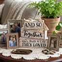4 Pcs Farmhouse Home Decoration Wooden Tabletop and So Together They Built a Life They Loved Decor Motivational Tiered Tray Decor Rustic Block Sign Retro Bead Garland Table Centerpiece for Shelf Desk