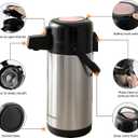 TOMAKEIT Airpot Coffee Carafe for Keeping Hot,102oz/3L Coffee Dispenser Thermal with Pump,Insulated Stainless Steel Hot Beverage Dispenser for Parties,Thermal Carafe for Hot Drinks Water Tea Chocolate