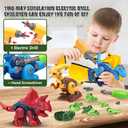 Dinosaur Toys for 3, 4, 5, 6, 7 Year Old Boys, Take Apart Toys with Electric Drill for Kids, STEM Educational Construction Building Toy, Ideal Birthday Christmas Easter Gifts, Incl Tyrannosaurus Rex, 4 Piece Assortment