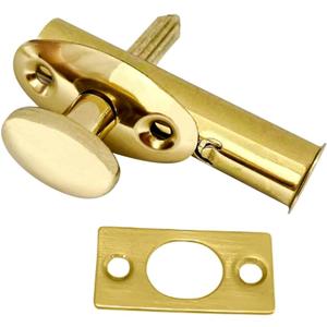 QCAA Solid Brass Mortise Door Bolt, Polish Brass, 1 Pack, Made in Taiwan